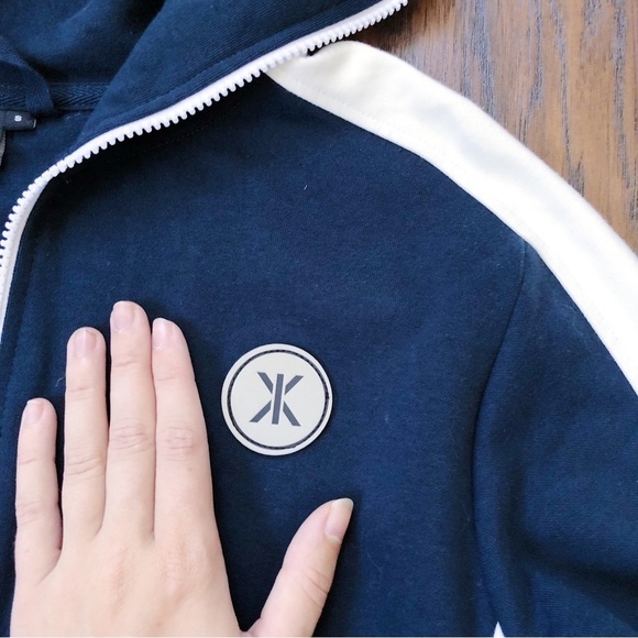 Onepiece • Racer Jumpsuit onesie navy white knit zip front loungewear unisex - Picture 8 of 16